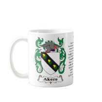 Akers, Origin, Meaning and the Crest Coffee Mugs