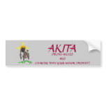 akita, AKITA, STRONG WILLEDANDSMARTER THAN YOUR... bumper stickers