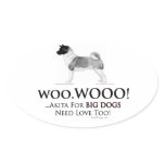 Akita Big Dogs Need Love Oval Sticker