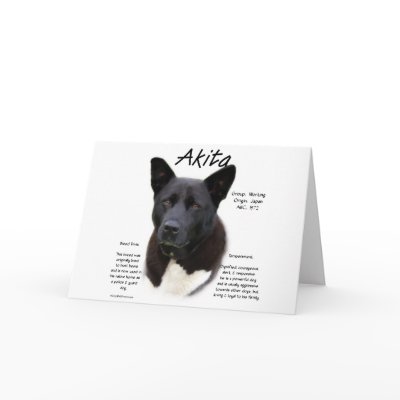 Akita (blk) History Design Cards by GreyWolfCreation