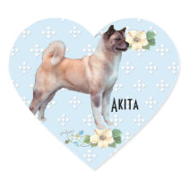 Akita - Blue w/ White Diamonds Design Sticker