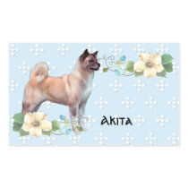 Akita - Blue w/ White Diamonds Design Rectangular Stickers