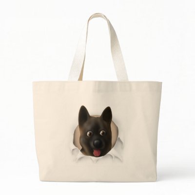 Akita Busting Out Tote Bags by cartoondogs