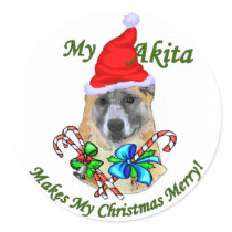 Akita Christmas Gifts Sticker