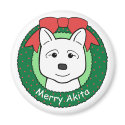 Akita Christmas magnets