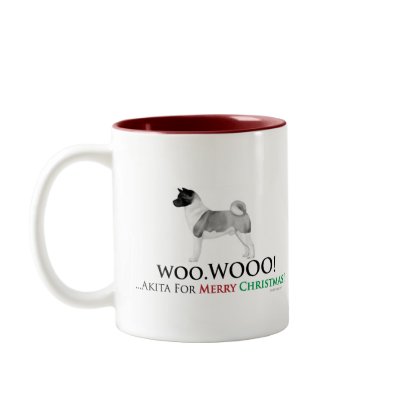 Akita Christmas Mug by oddFrogg