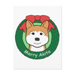 Akita Christmas Post Card