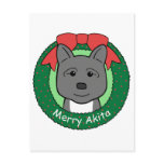 Akita Christmas Postcard
