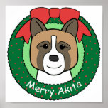 Akita Christmas Posters
