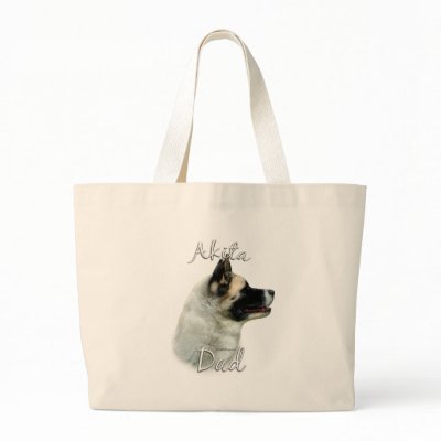Akita Dad 2 Canvas Bags by GreyWolfCreation