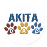 AKITA DAD Paw Print Stickers