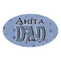 Akita DAD Oval Sticker