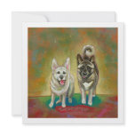 Akita dog art happy dogs fun painting Unorthodogs invitations