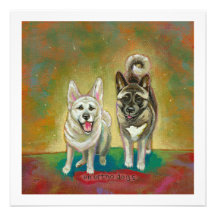 Akita dog art happy dogs fun painting Unorthodogs Personalized Invitation