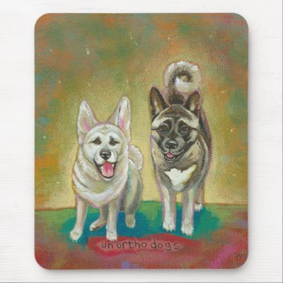 Akita dog art happy dogs fun painting Unorthodogs by SimpleTerms
