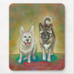 Akita dog art happy dogs fun painting Unorthodogs mousepads