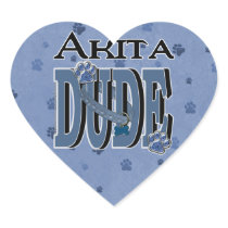 Akita DUDE Heart Sticker