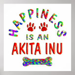 Akita Happiness Poster