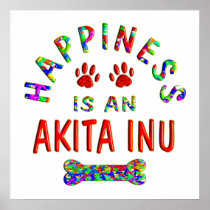 Akita Happiness Poster