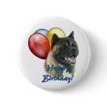 Akita Happy Birthday Balloons Pins