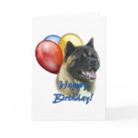 Akita Happy Birthday Balloons Greeting Card
