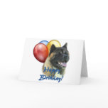 Akita Happy Birthday Balloons Card