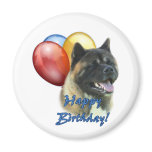 Akita Happy Birthday Balloons Refrigerator Magnets