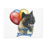 Akita Happy Birthday Balloons postcards