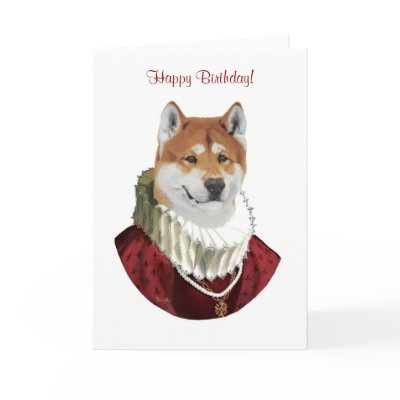 Akita, Happy Birthday! card by hmitaly