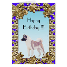 Akita Happy Birthday Card
