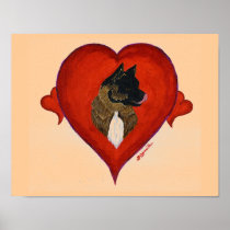 Akita heart print