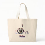 Akita I Love Tote Bags