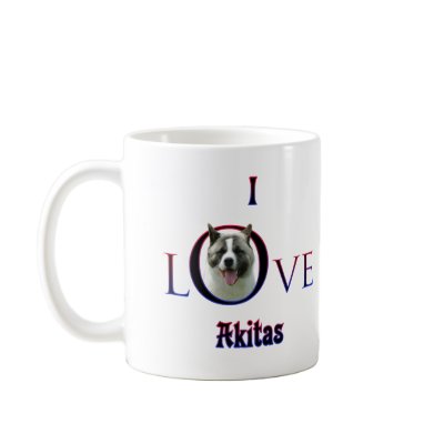 Akita I Love Mugs by GreyWolfCreation