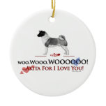 Akita I Love You Ornament