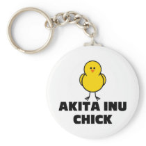 Akita Inu Chick Keychains