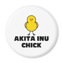 Akita Inu Chick Magnets
