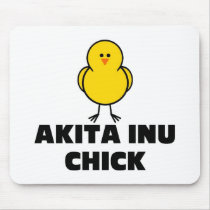 Akita Inu Chick Mouse Pad