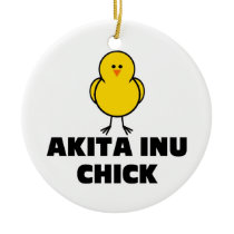 Akita Inu Chick Christmas Tree Ornament