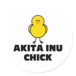Akita Inu Chick Stickers