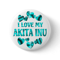 AKITA INU Love Pinback Button