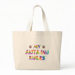 Akita Inu Rules Fun Canvas Bags