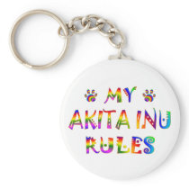 Akita Inu Rules Fun Keychains