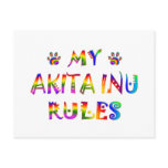 Akita Inu Rules Fun Post Cards