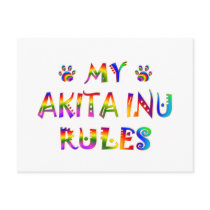 Akita Inu Rules Fun Post Cards
