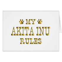 Akita Inu Rules Gold Cards
