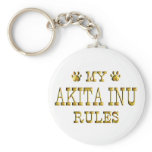 Akita Inu Rules Gold keychains