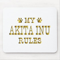 Akita Inu Rules Gold Mousepads