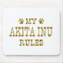 Akita Inu Rules Gold Mousepads