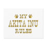 Akita Inu Rules Gold Post Card