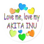 AKITA INU ROUND STICKER